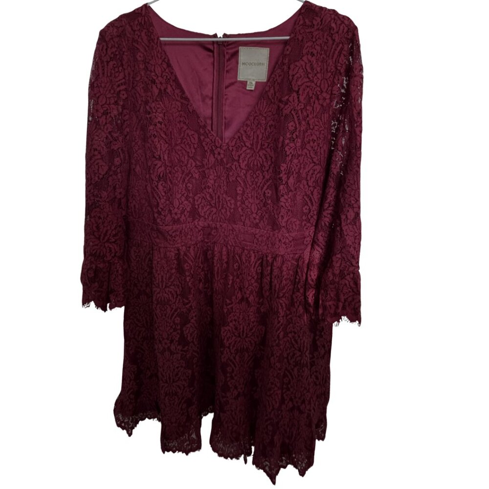 ModCloth dark red lace dress with wide sleeves XL
